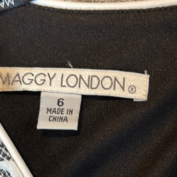 Maggy London Black and White A-line Midi Dress - Picture 11 of 12